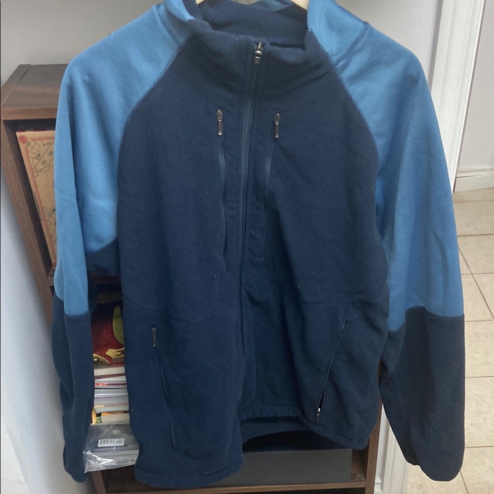 Vintage Wind River Oufitting Co. Blue and Navy Full-Zip Fleece Jacket
